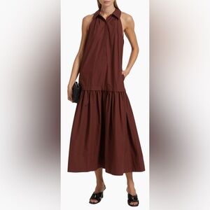 NWT A.L.C. Vera Cotton Maxi Dress in Bosco Brown